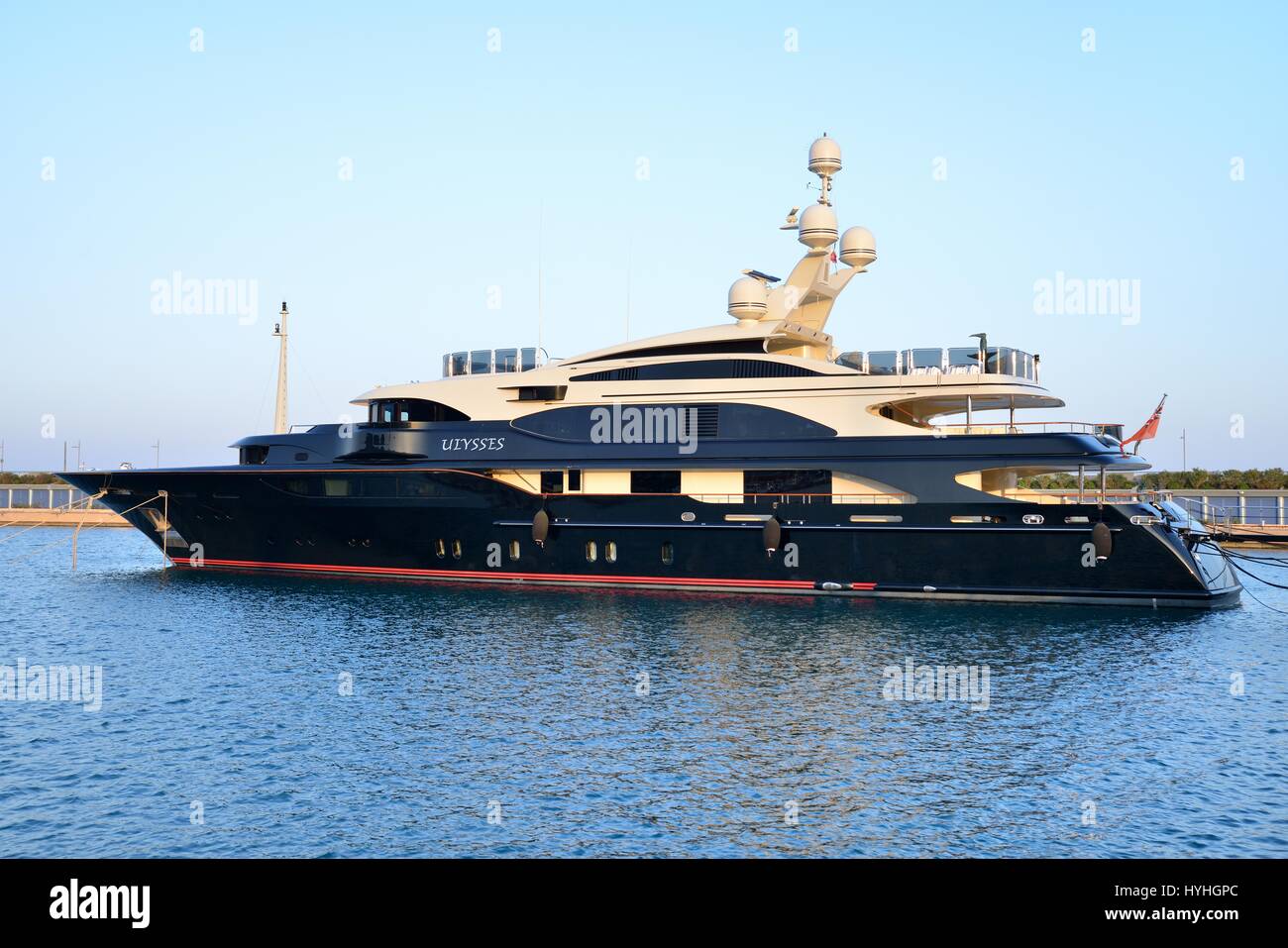 Ulysses luxury yacht docked in Loano Stock Photo