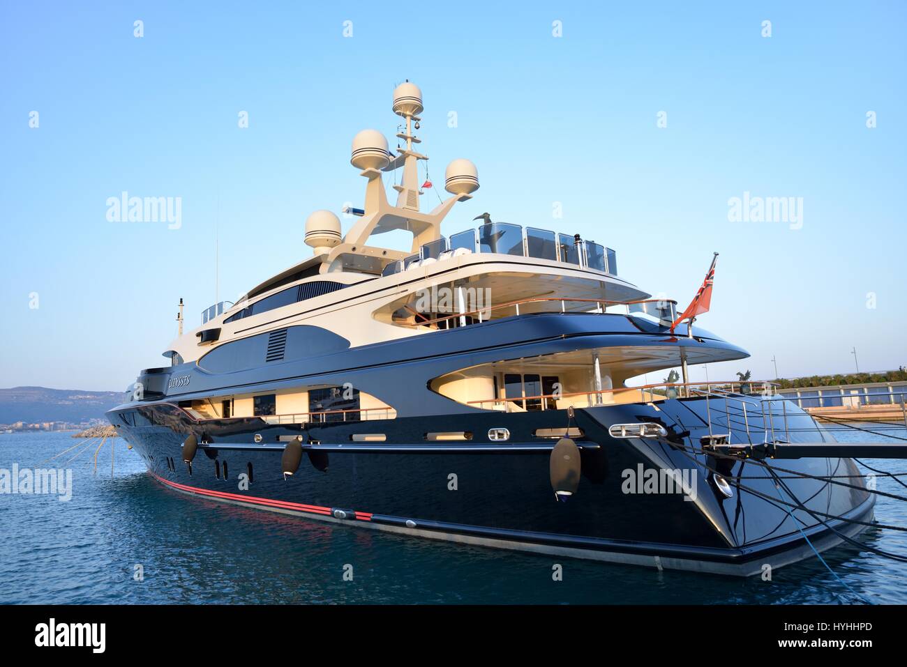 Ulysses luxury yacht docked in Loano Stock Photo