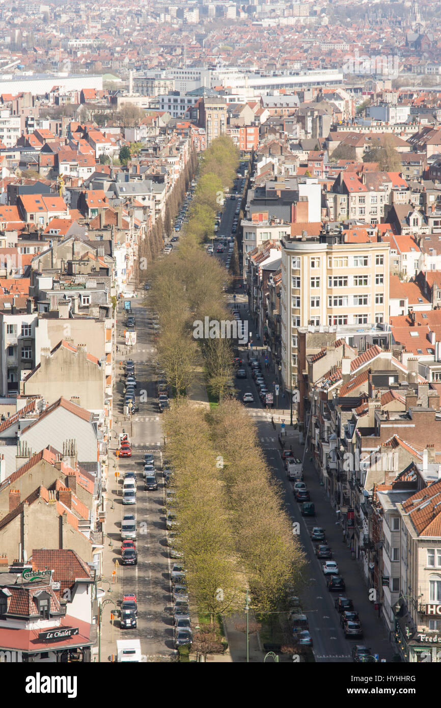 a panoramic view of Brussels from the roof of Sacre Coeur church Stock Photo
