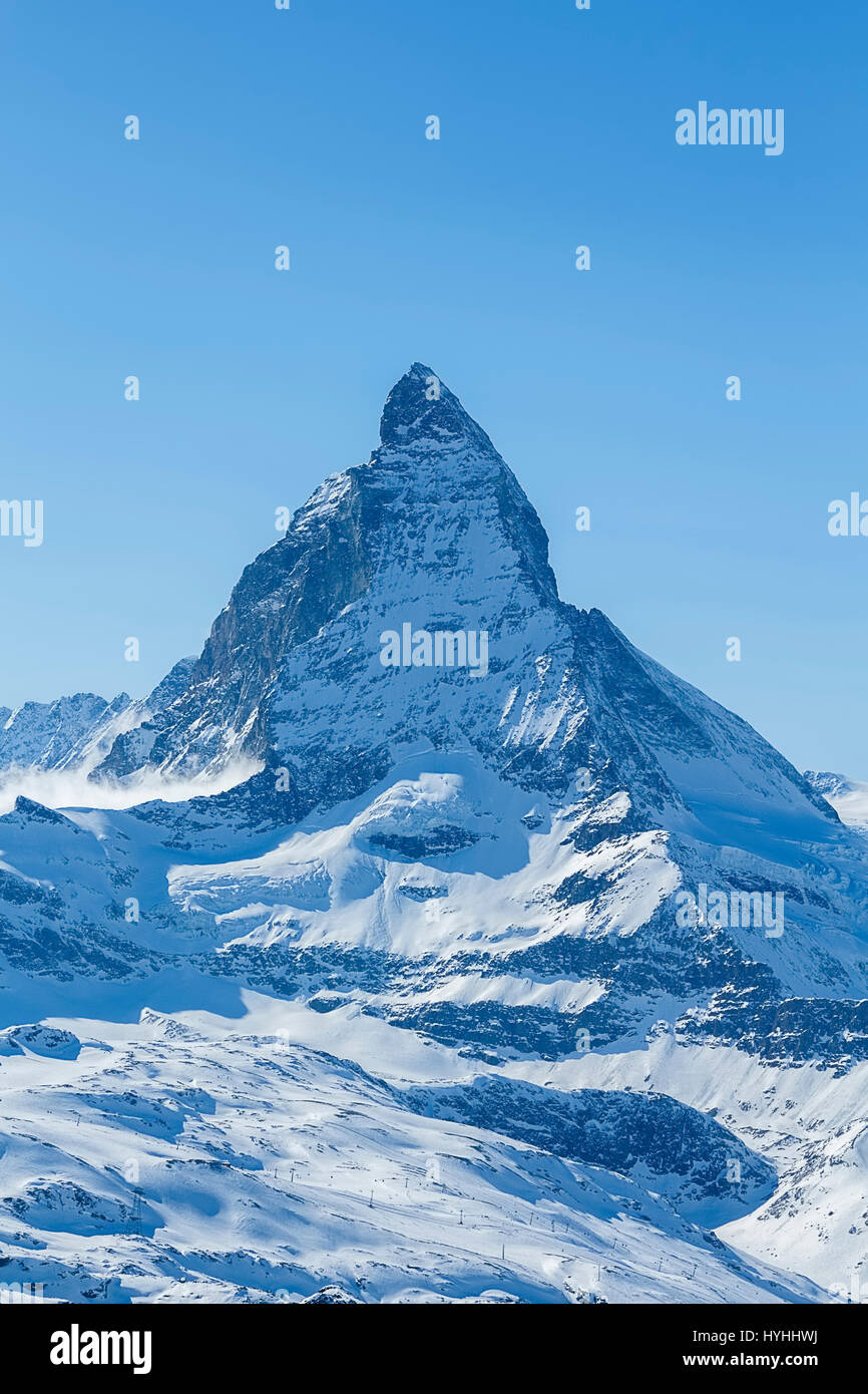 Shot of the famous Matterhorn mountain one of the highest peaks