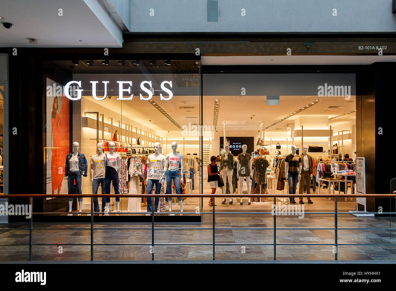 Guess Designer store, Marina BayShopping Centre, Singapore Stock Photo ...