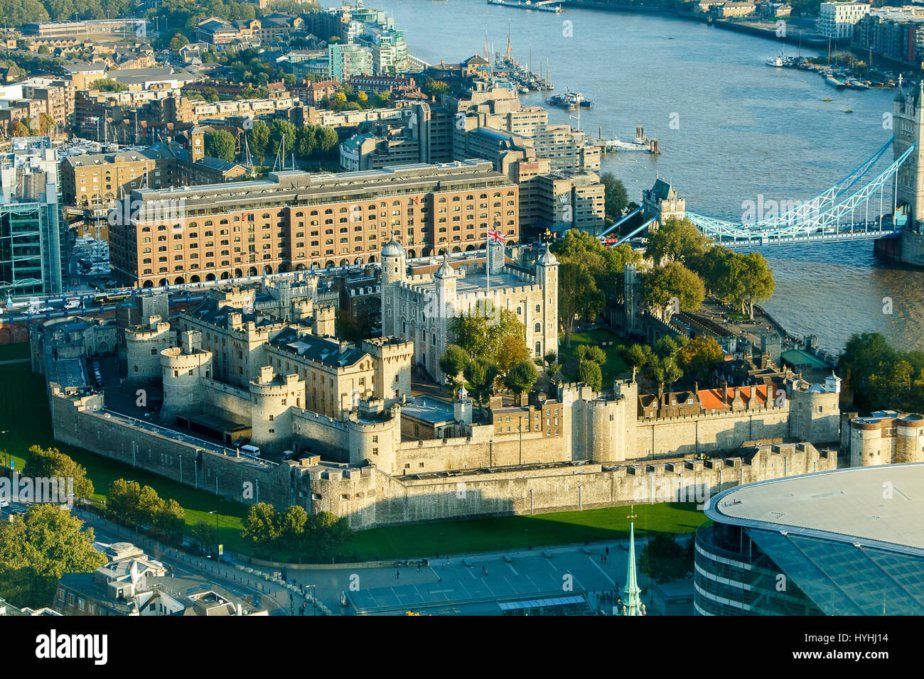 Aerial shot of The Tower Of London Stock Photo