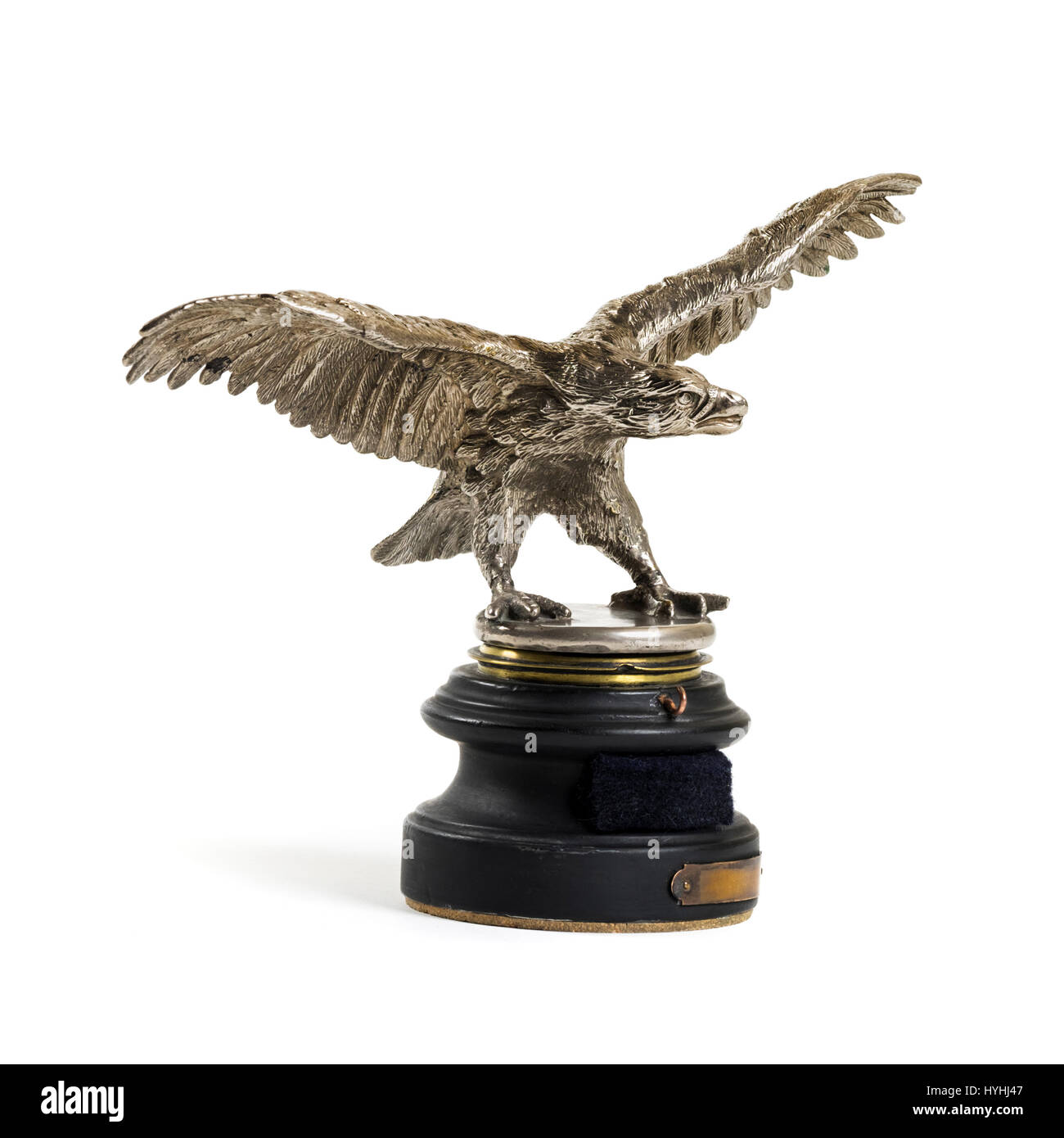 WW2 period car mascot from a German Military Staff car, featuring a large eagle with outspread wings Stock Photo