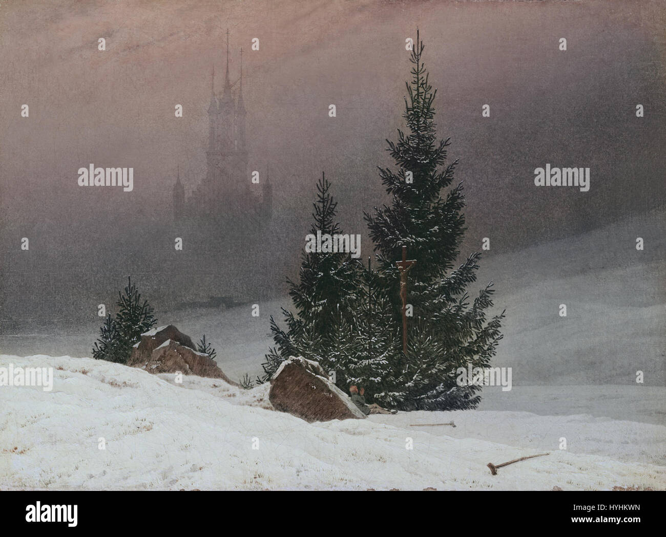 Caspar david friedrich winter landscape hi-res stock photography and