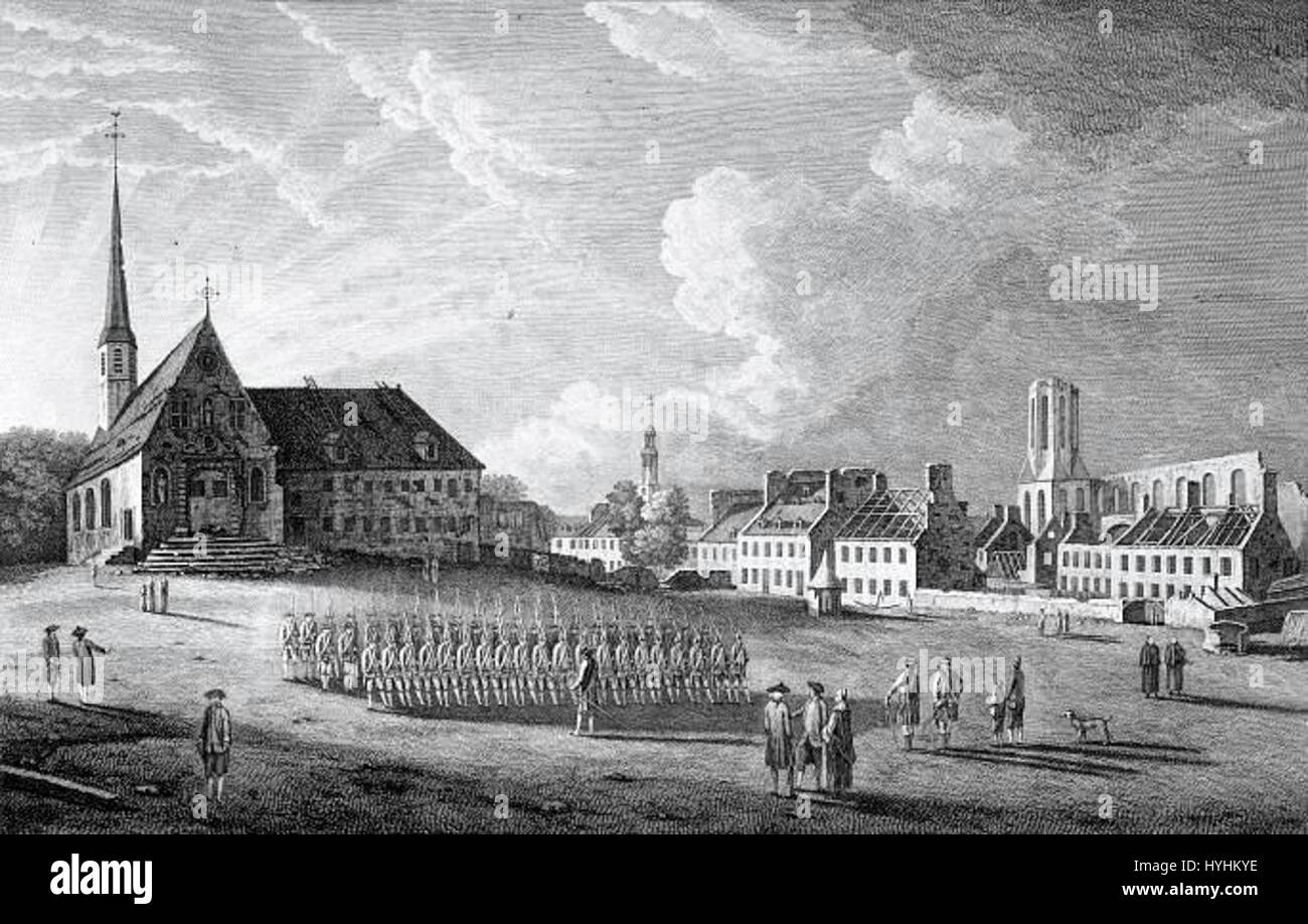 Cathedrale   College Jesuites   Eglise Recollets   Quebec 1761 Stock Photo