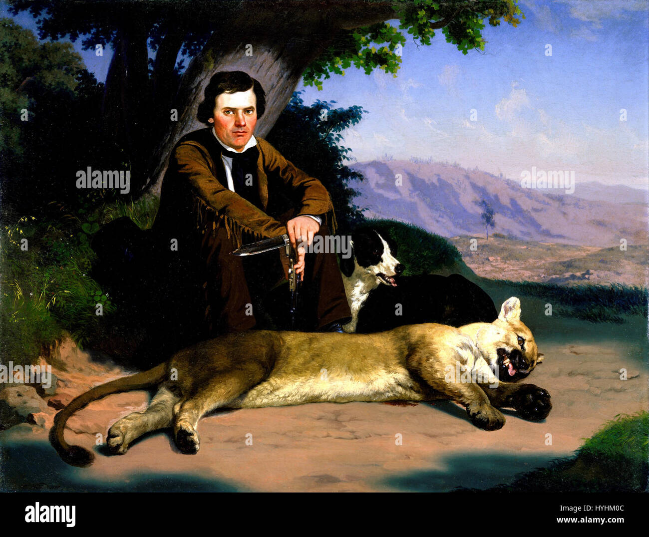 Charles Christian Nahl   Peter Quivey and the Mountain Lion   Google Art Project Stock Photo