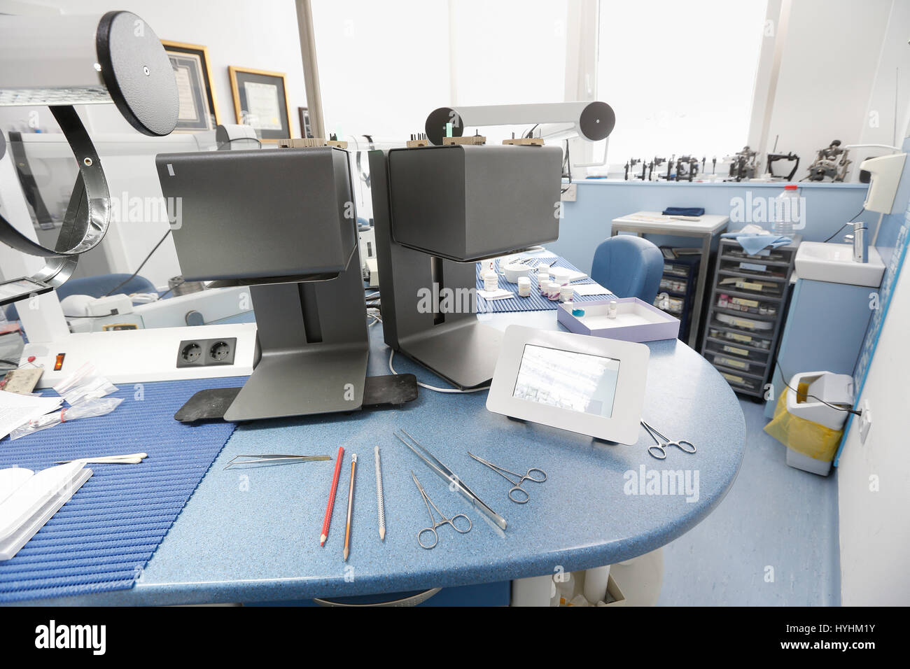 Porcelain furnace in a hitech dental laboratory for dental porcelain