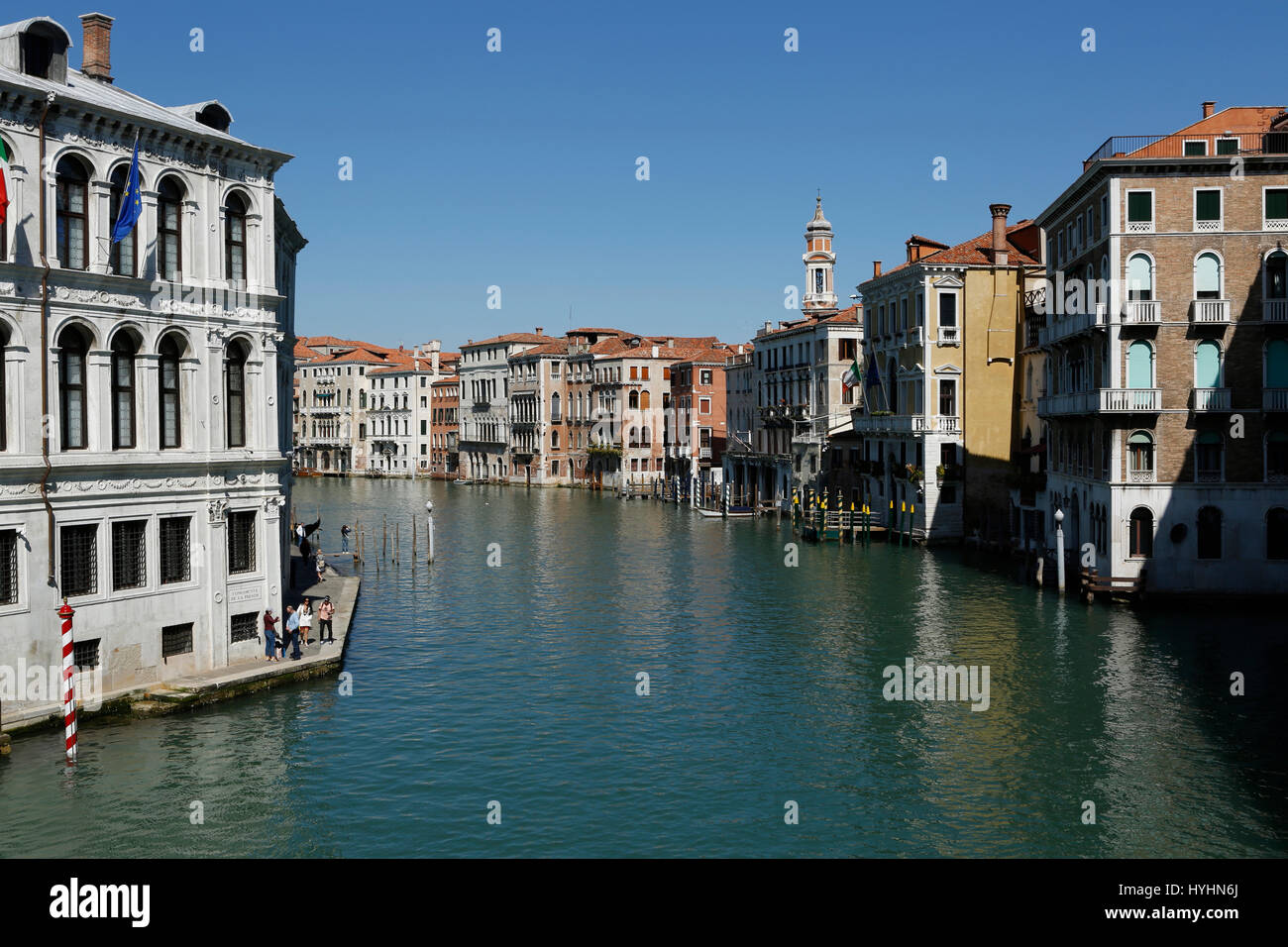 View from the Rialto Bridge to the Grand Canal, Canal Grande, Venice ...