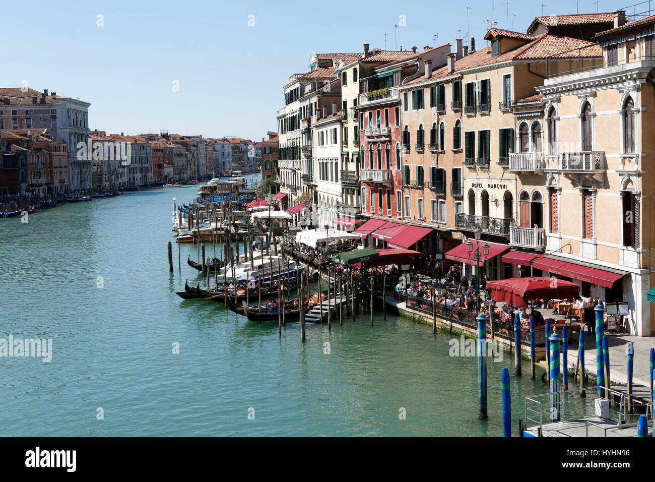 View from the Rialto Bridge to the Grand Canal, Canal Grande, Venice ...