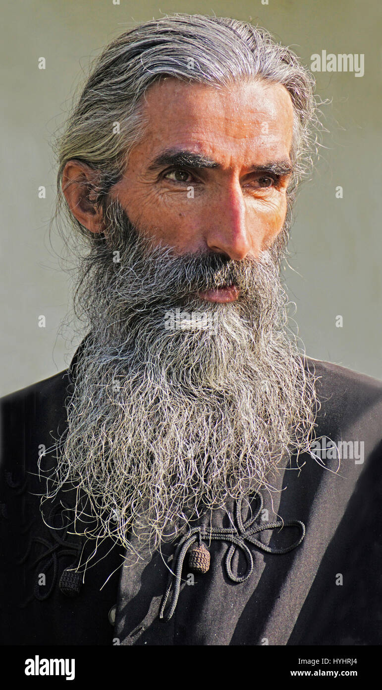 Serbian Orthodox Christian Church monk at Moraca Monastery near Kolasin ...