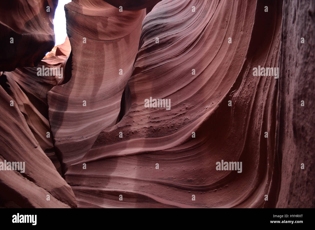 Cool ridges in the walls of Upper Antelope Canyon in Arizona Stock ...