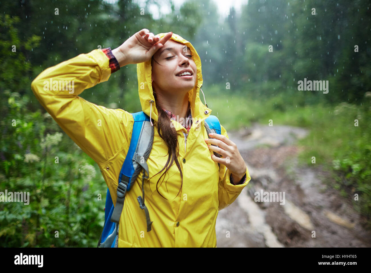 Rain pleasure Stock Photo