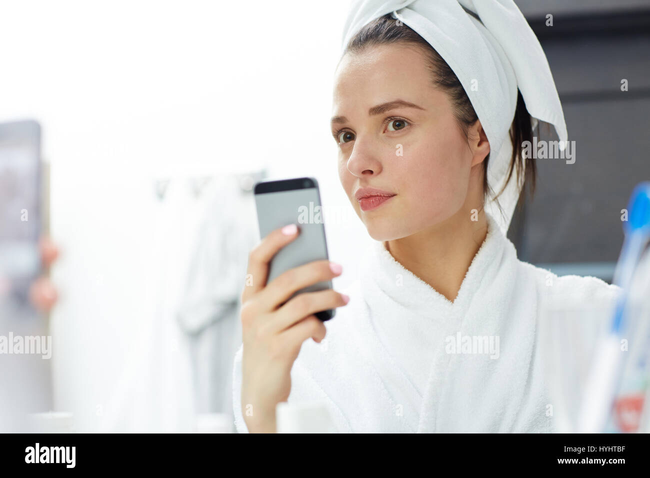 Selfie mirror bathroom hi-res stock photography and images - Alamy