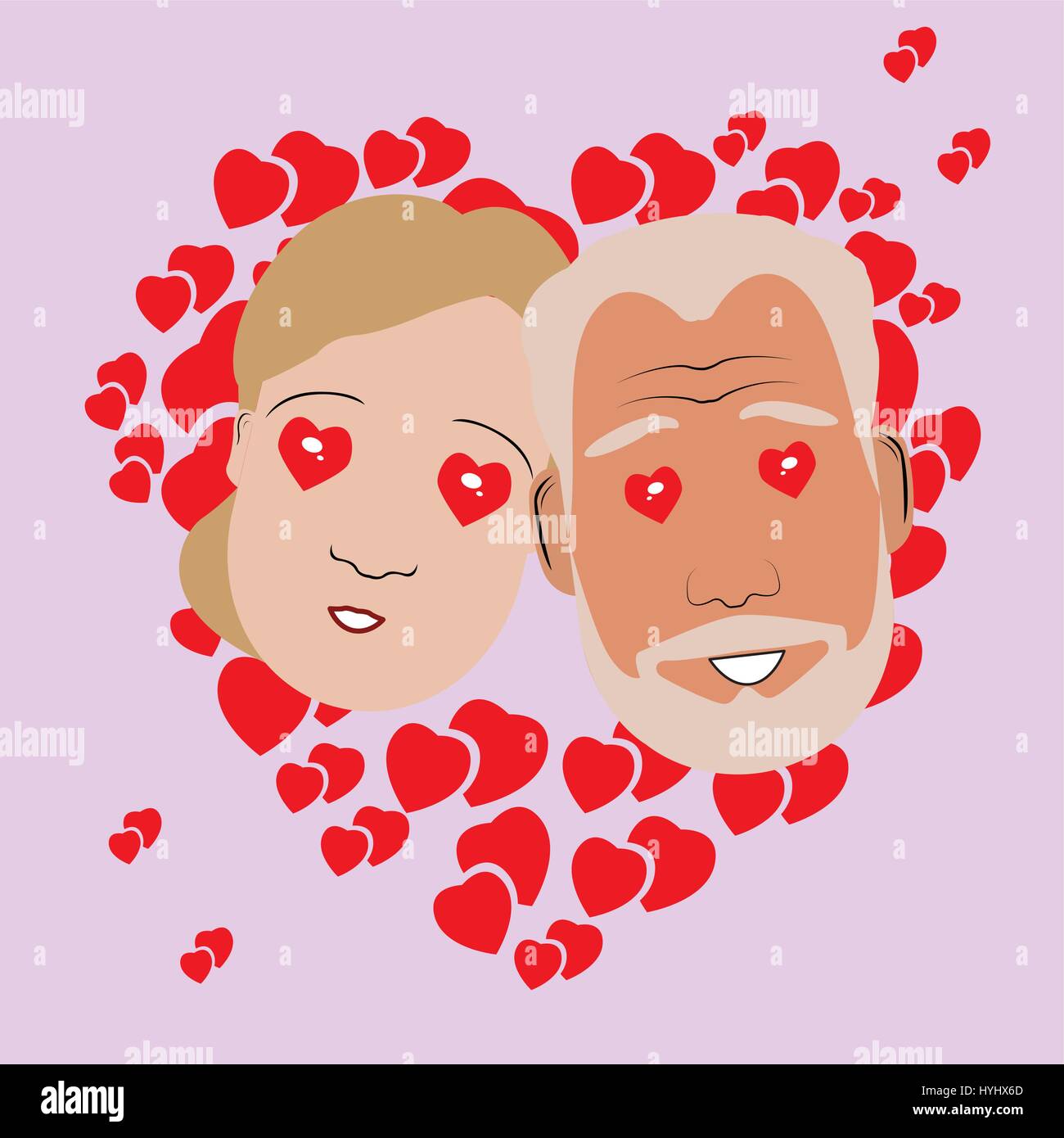 Old couple portrait Stock Vector Images - Alamy