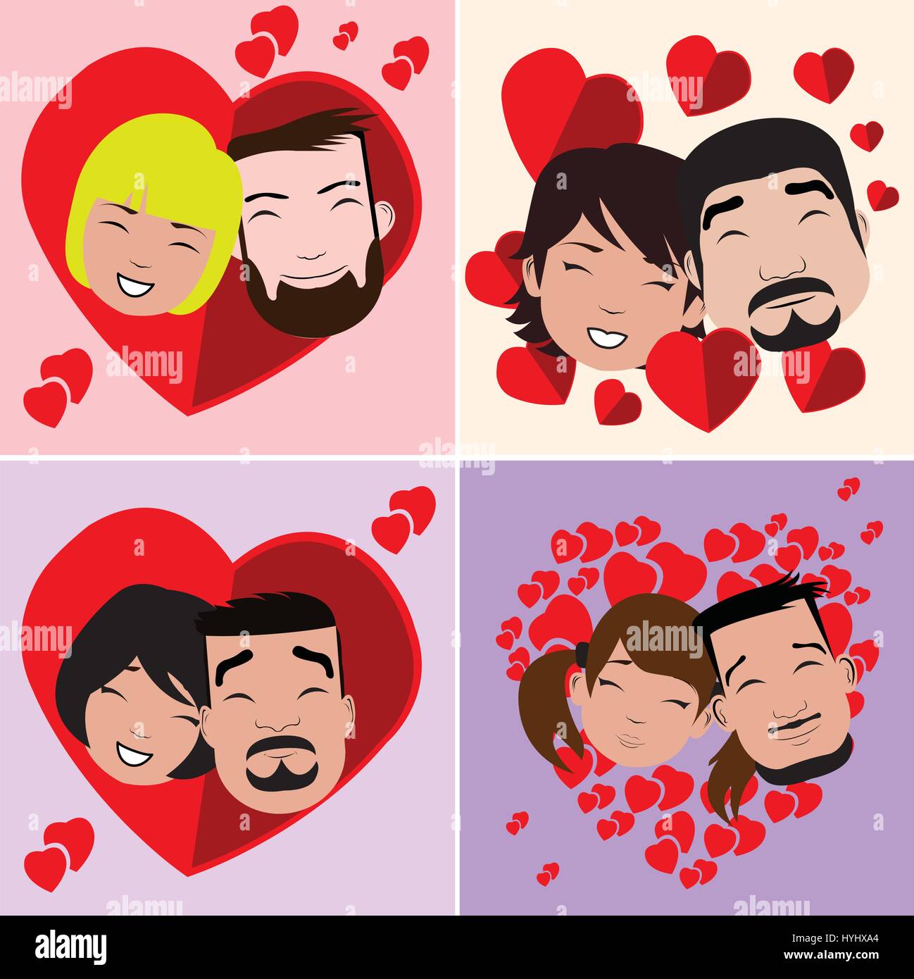 Set Of In Love Characters Stock Vector Image And Art Alamy 