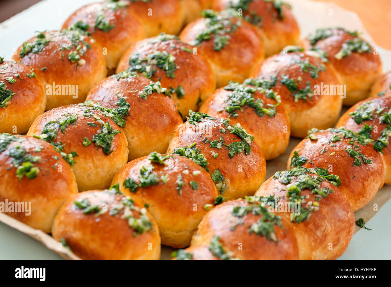 Delicious patties with parsley. Stock Photo