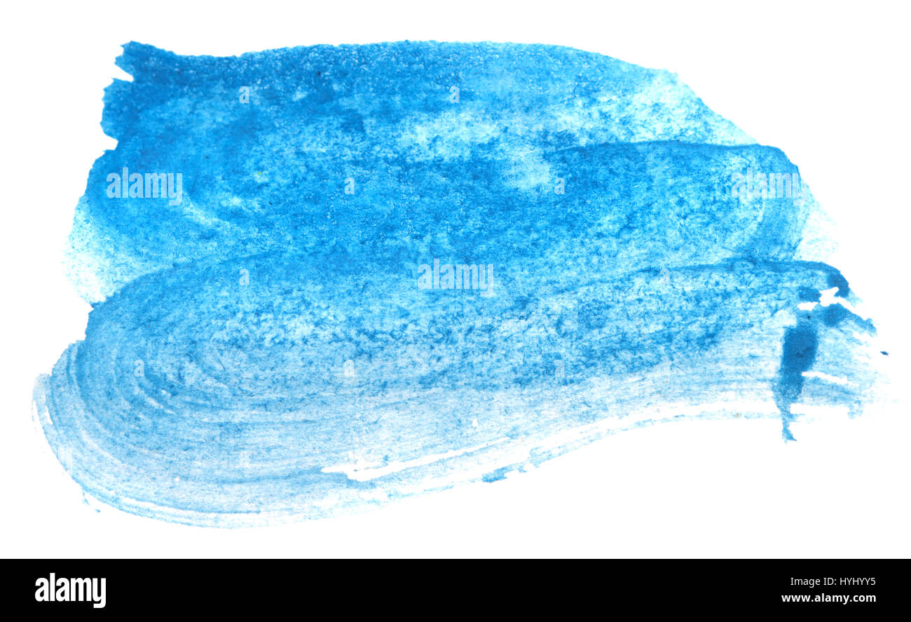 blue watercolor isolated on white background Stock Photo - Alamy