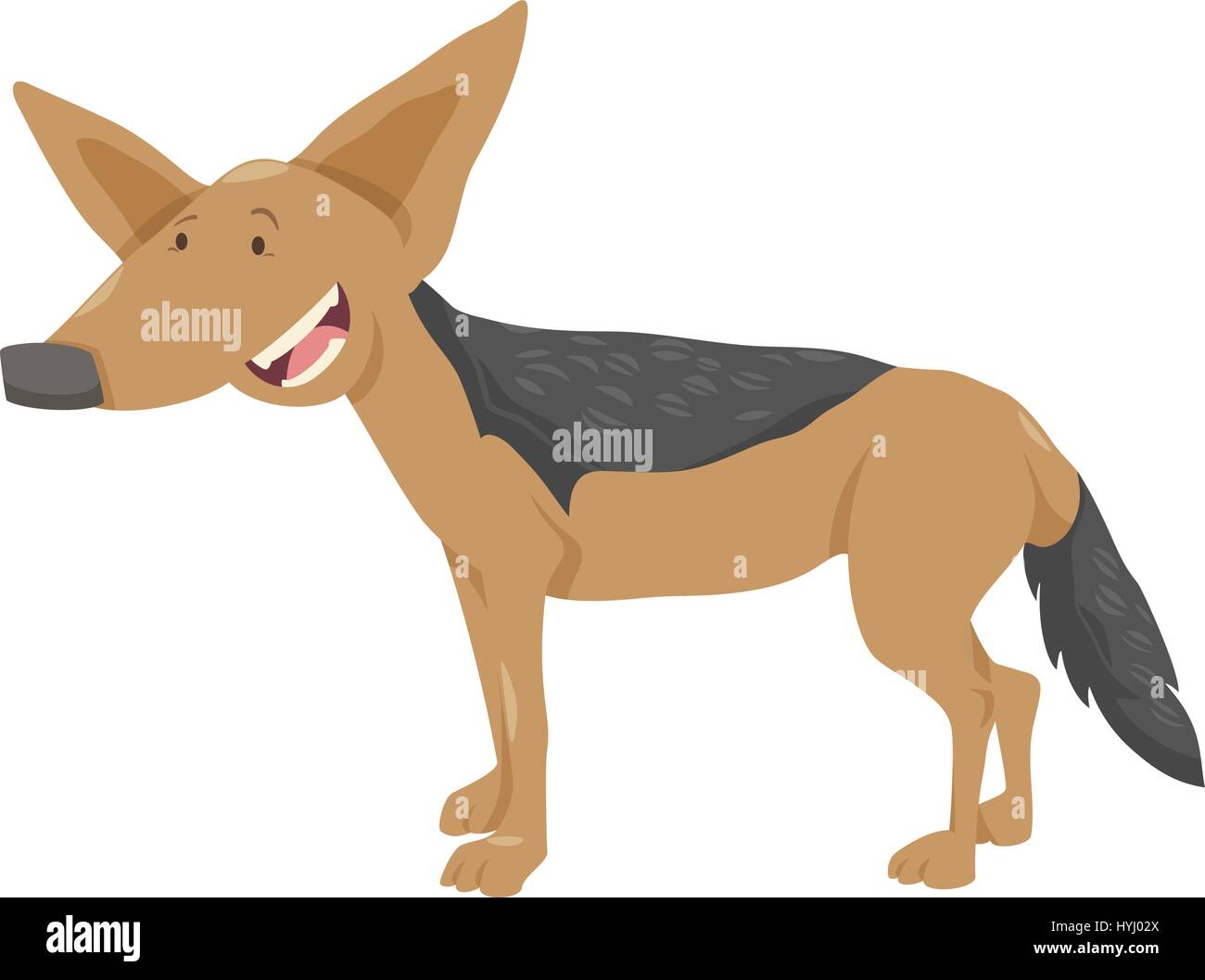 Cartoon Illustration of Funny Jackal Animal Character Stock Vector