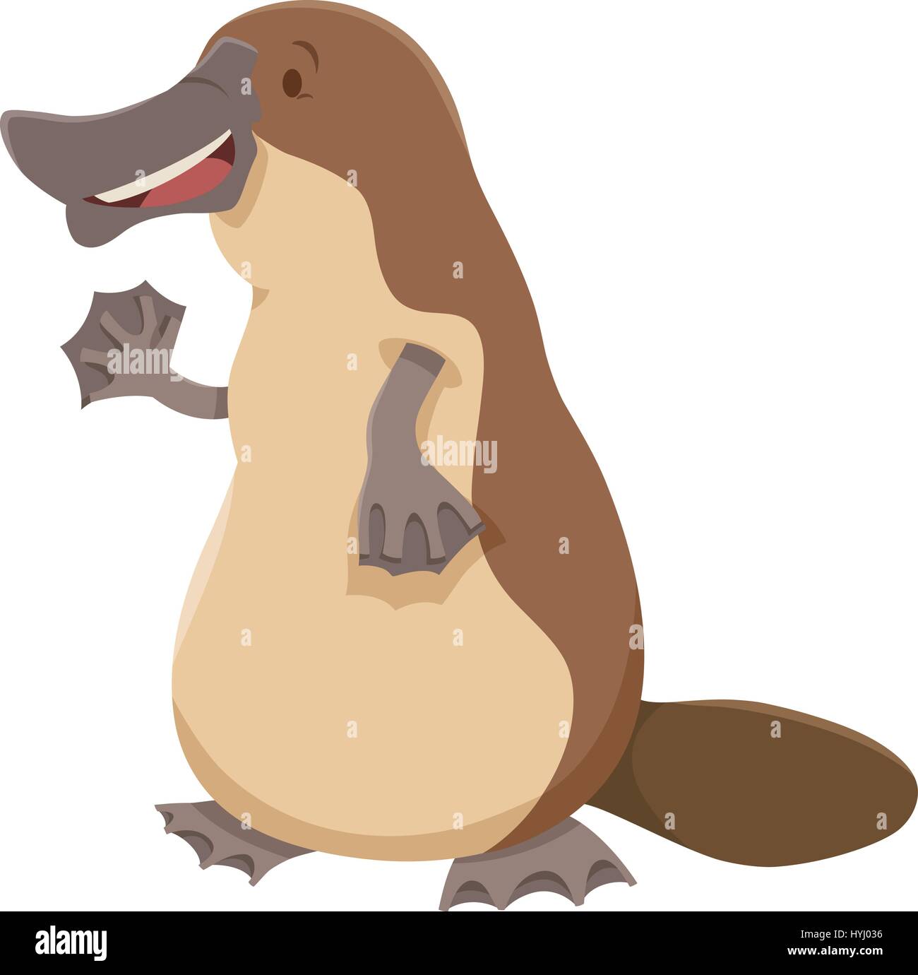 Cartoon Illustration of Cute Platypus Animal Character Stock Vector