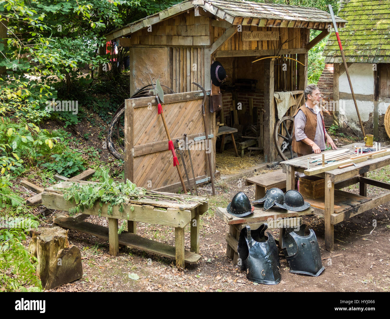 The Living History Village of Little Woodham in the The Seventeenth Century near Gosport, Hampshire Stock Photo