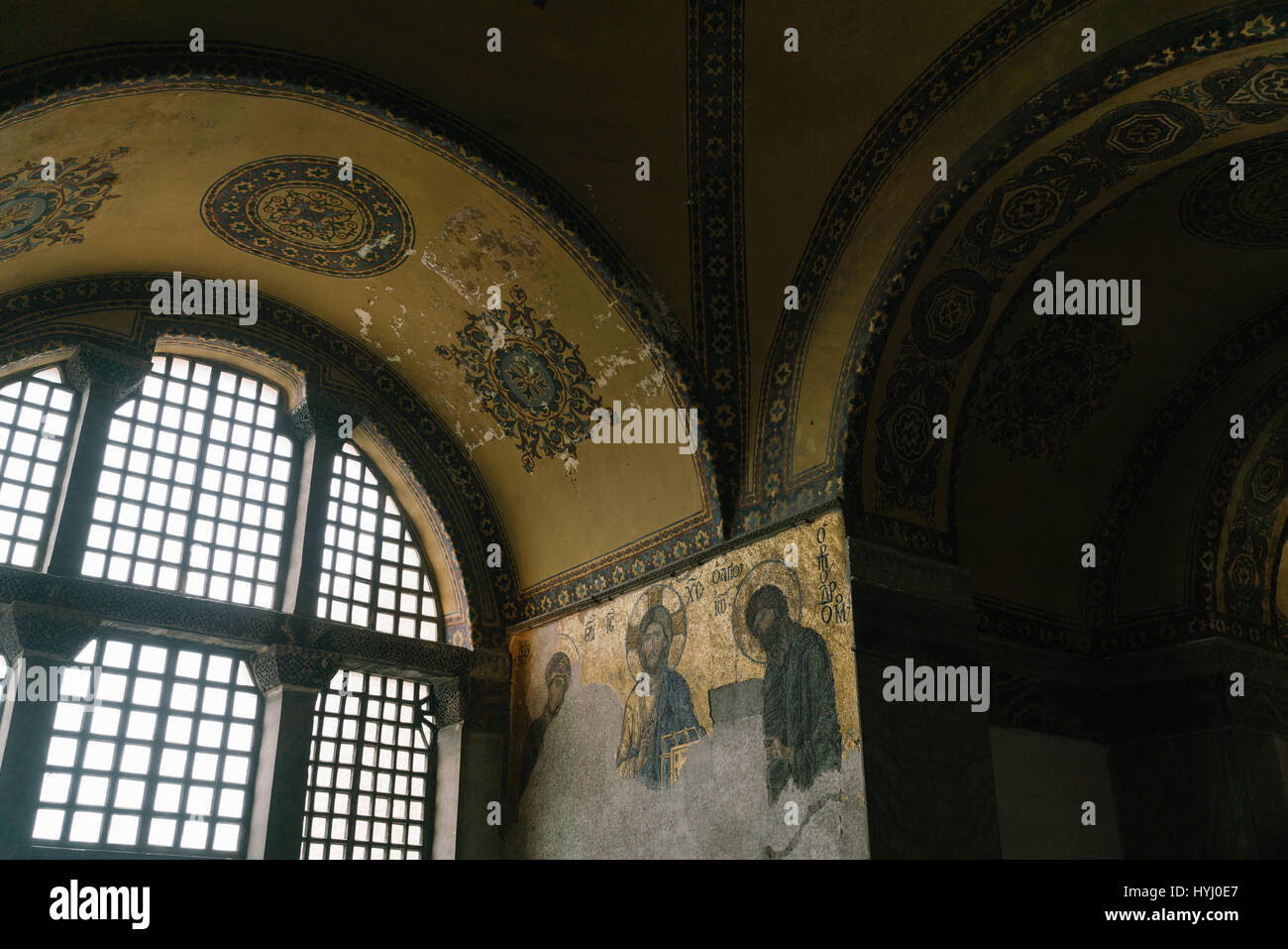 Inside of the Hagia Sophia in Istanbul Turkey Stock Photo