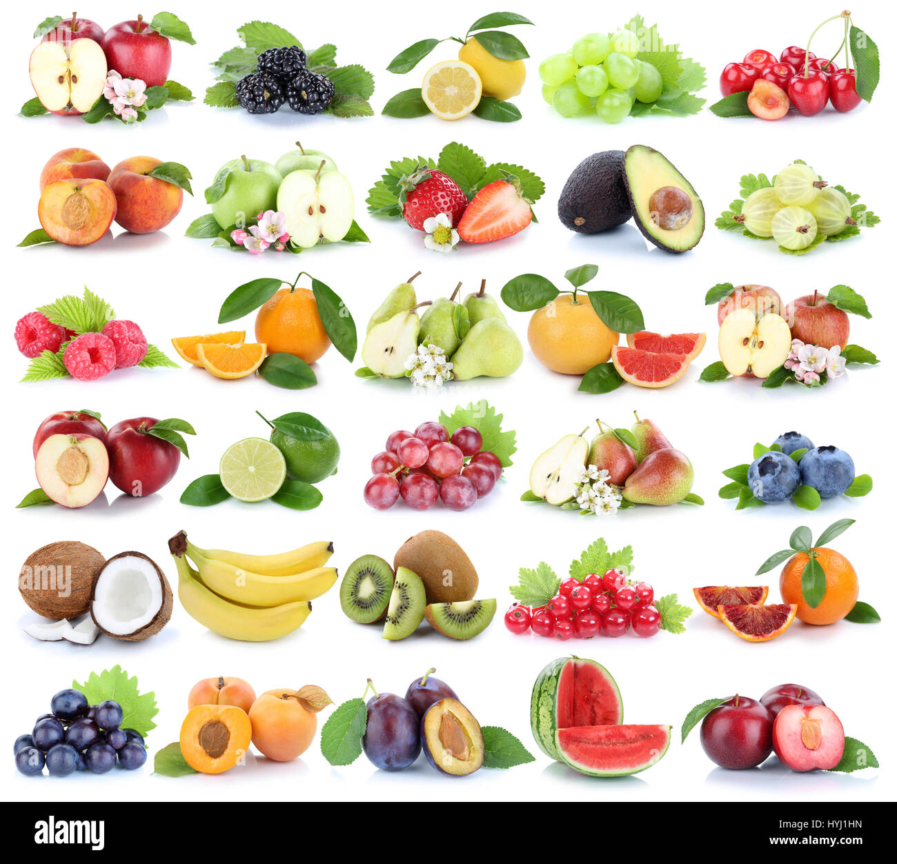 Fruits fruit collection orange apple apples banana strawberry grapes ...