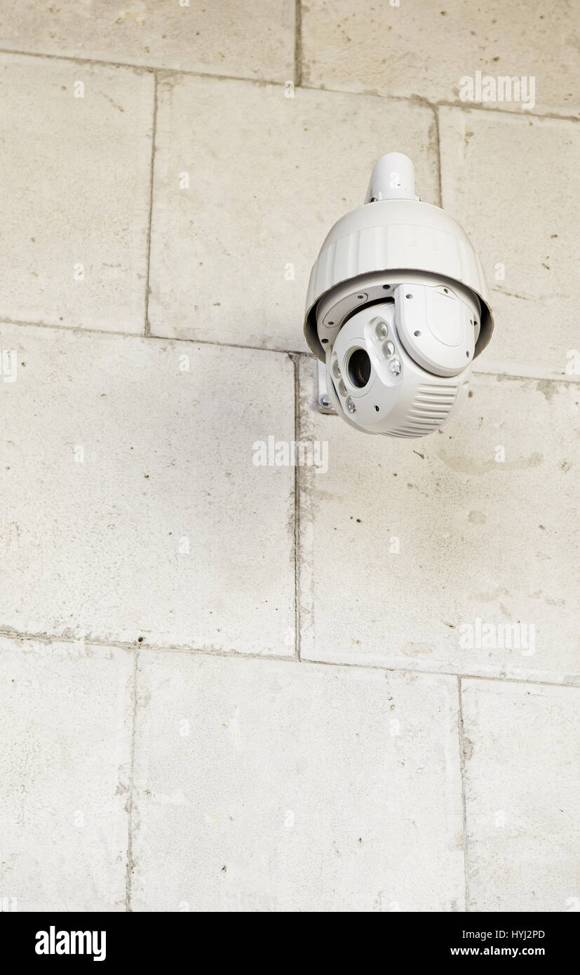 Surveillance camera, security detail, violence prevention Stock Photo