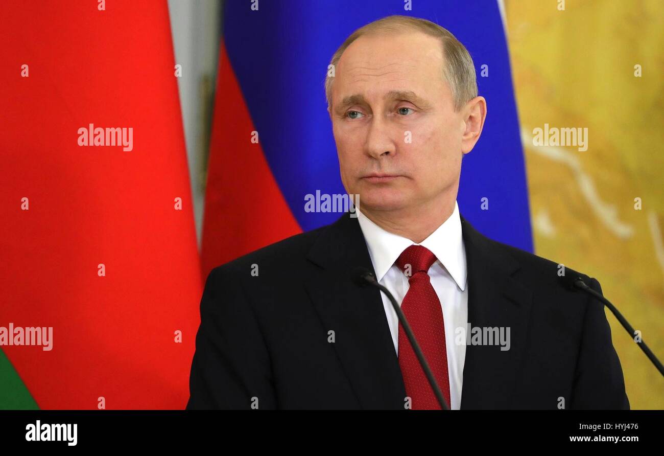 St Petersburg, Russia. 03rd Apr, 2017. Russian President Vladimir Putin