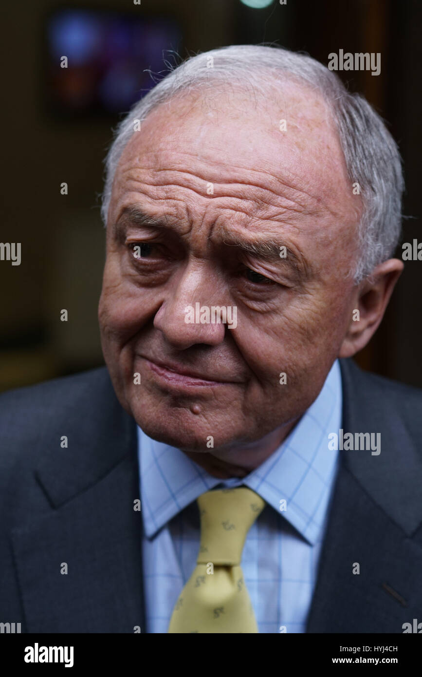 London, England, UK. 4th Apr, 2017. Ken Livingstone interview by press at the front of the Church House a Labour Party member after disciplinary hearing is alleged of Anti Semitism in Westminster, London, UK. by Credit: See Li/Alamy Live News Stock Photo