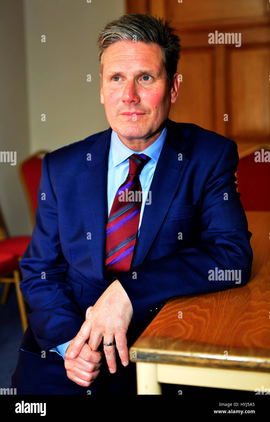 Gloucester, UK. 4th April, 2017. Gloucester England. Sir Keir Starmer m.p. Labour leader, launches, at The Guildhall Gloucester.. Credit: charlie bryan/Alamy Live News Stock Photo