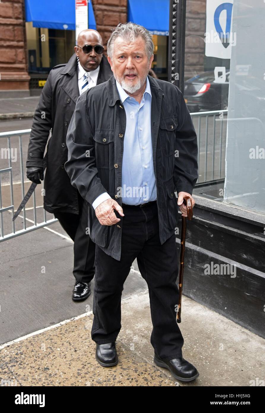 New York, NY, USA. 4th Apr, 2017. Walter Hill out and about for