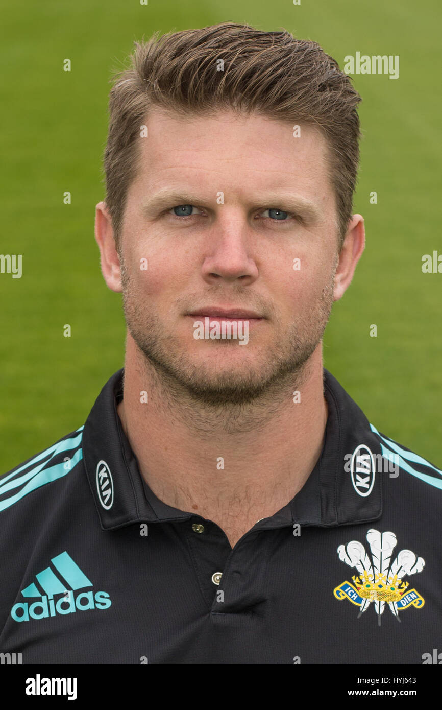 Stuart Meaker Surrey, UK. 4th Apr, 2017. Stuart Meaker, Surrey County Cricket. David ...