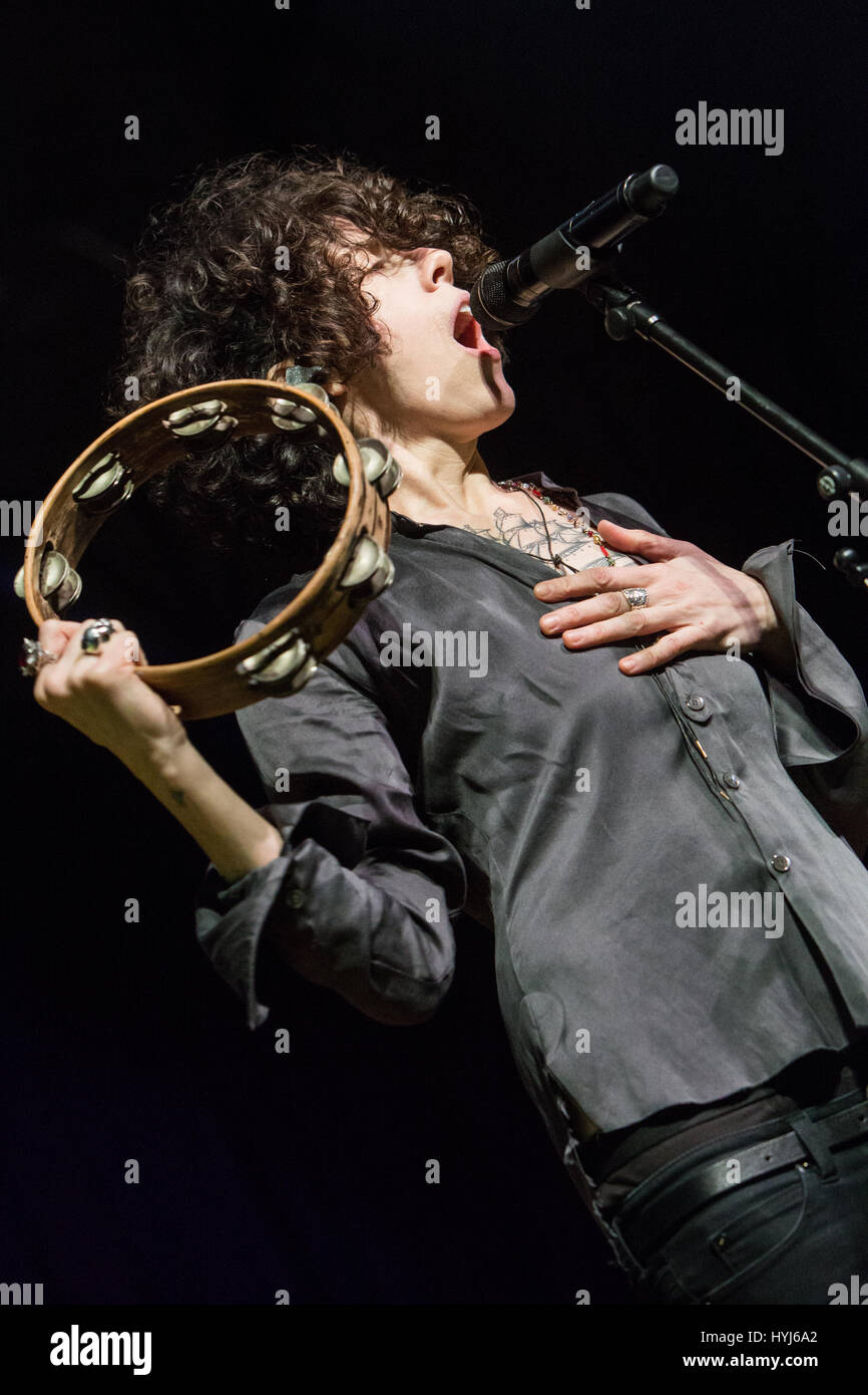Milan Italy. 03th April 2017. The American singer-songwriter Laura Pergolizzi better known on stage as LP performs live at Alcatraz during the "European Tour 2017" Credit: Rodolfo Sassano/Alamy Live News Stock Photo