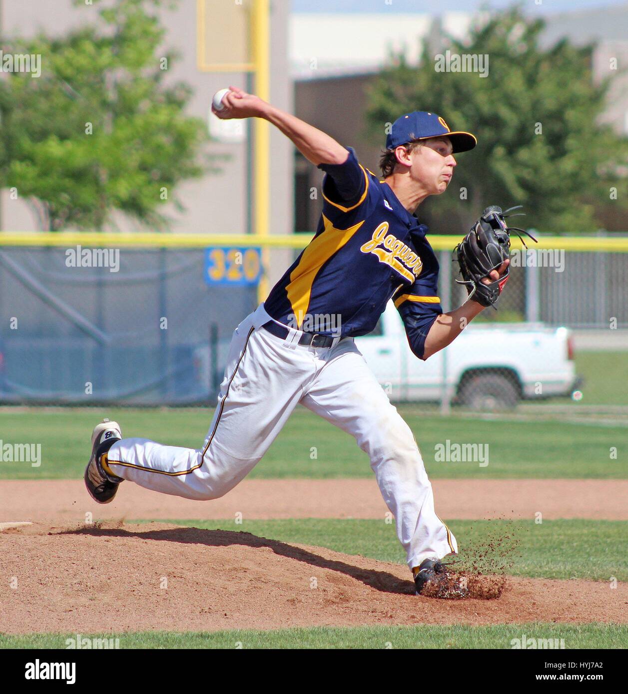 California, USA. 4th Apr, 2017. Gregori junior pitcher Matt Dallas tossed the first perfect game in school history on Friday, April 29, 2016, shutting down Enochs in a 10-0 win. Credit: James Burns/ZUMA Wire/Alamy Live News Stock Photo