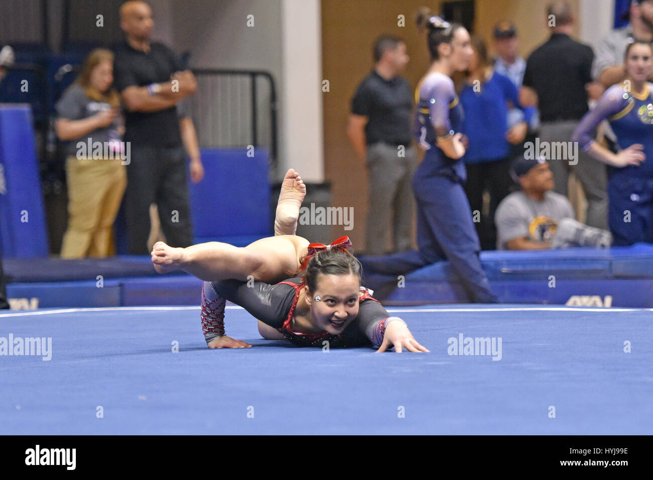 West Virginia, USA. 1st Apr, 2017. Southern Utah gymnast