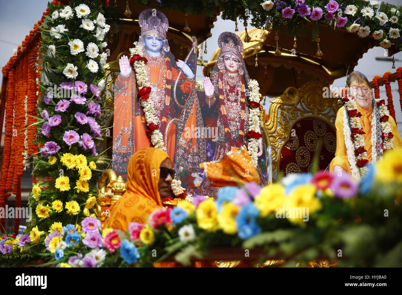 Kathmandu, Nepal. 5th Apr, 2017. Prints of portrait of God Ram and ...