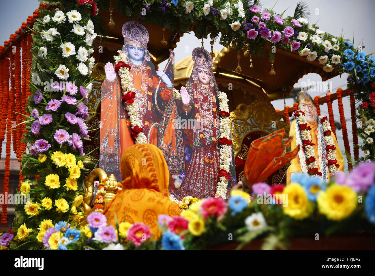 Kathmandu, Nepal. 5th Apr, 2017. Prints of portrait of God Ram and ...