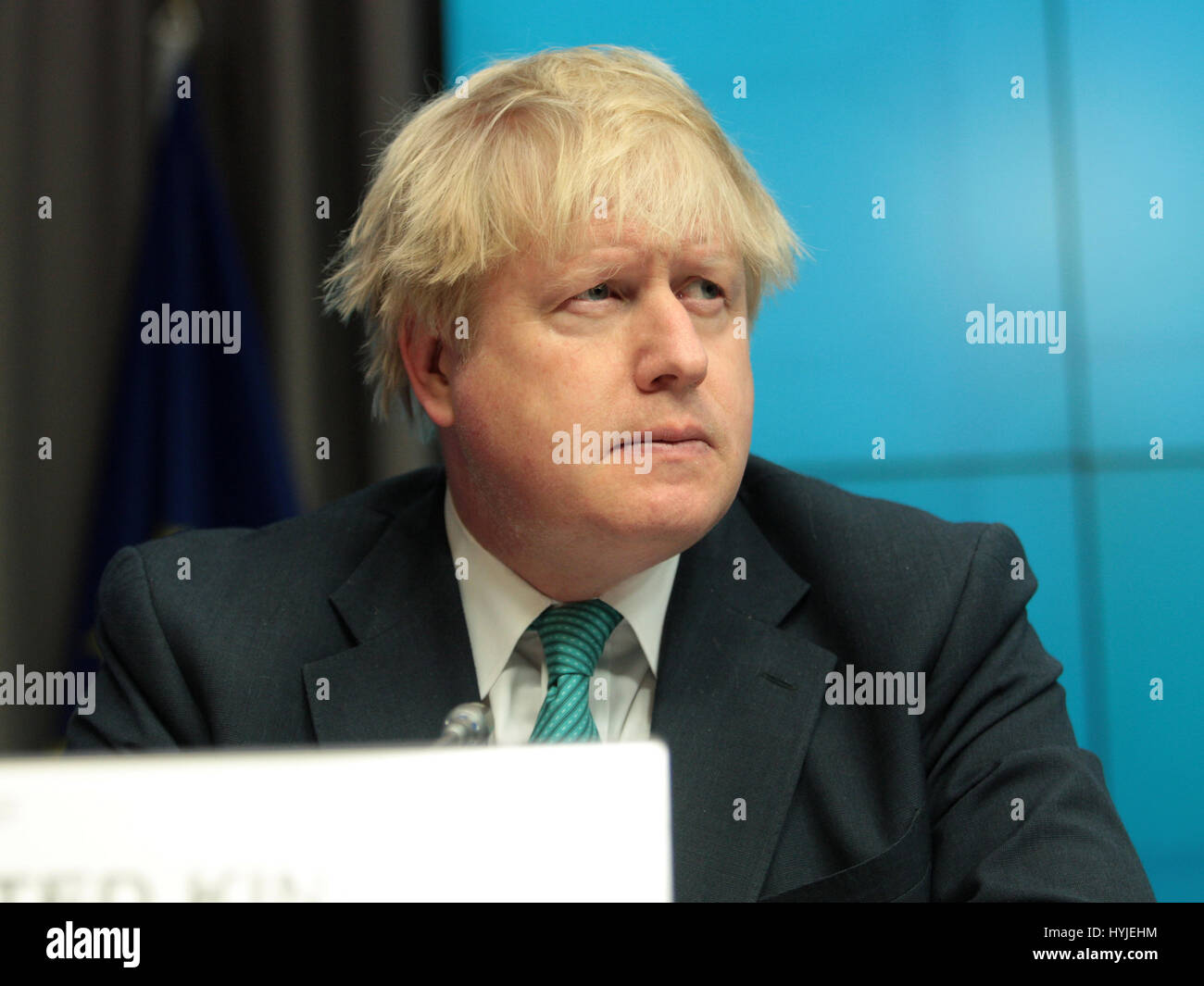 Brussels, Belgium. 05th Apr, 2017. Roundtable of Ministers, Ambassadors and State Secretary in support of Syria and the region, press conference UK Secretary of State for Forein Affairs Boris Johnson Credit: Leo Cavallo/Alamy Live News Stock Photo