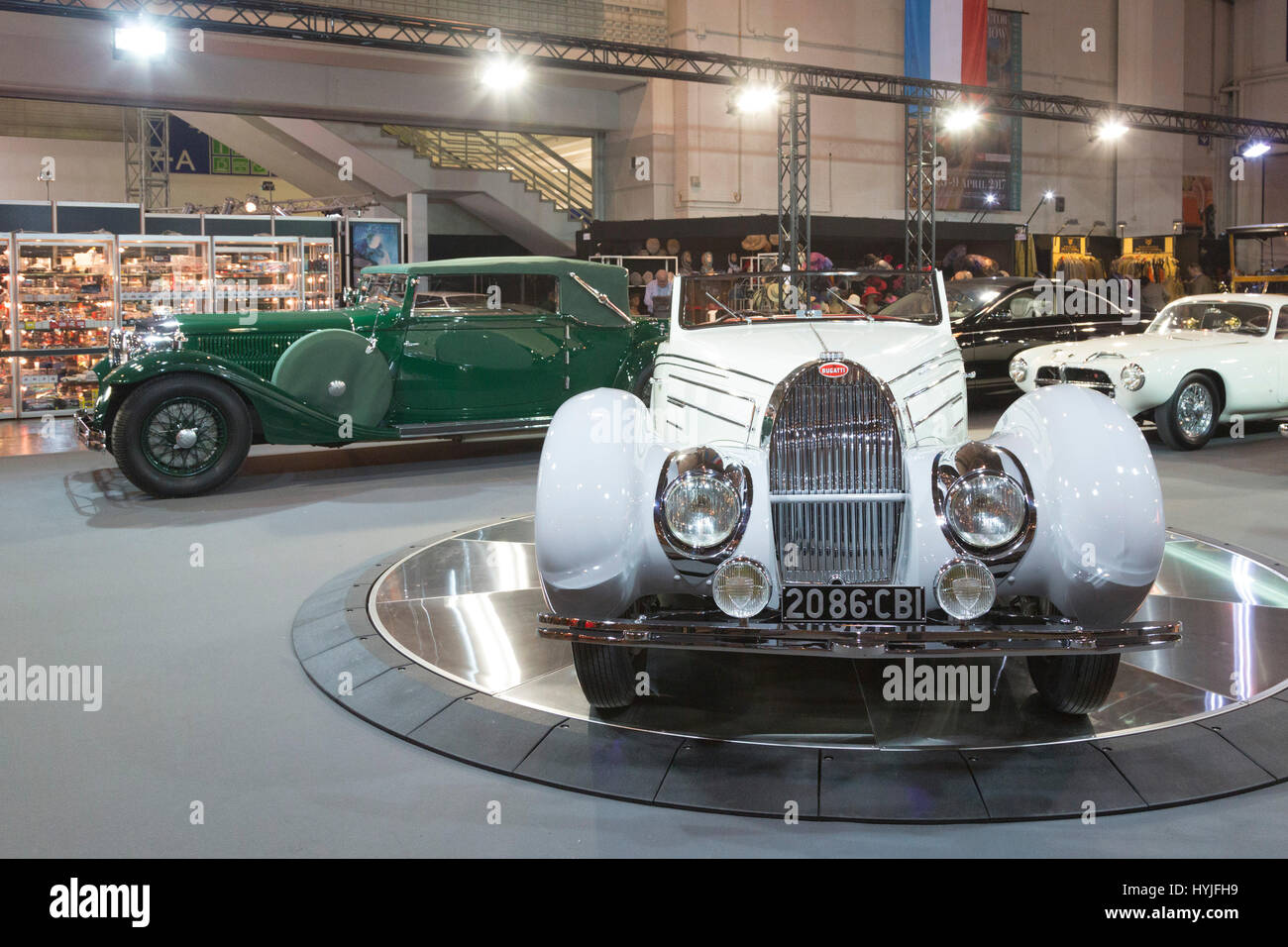 Essen, Germany. 5th Apr, 2017. Press preview of the 29th Techno-Classica motor show in Essen, show for vintage, classic and prestige cars and motor sports. The motor show runs from 5 to 9 April 2017. Credit: OnTheRoad/Alamy Live News Stock Photo