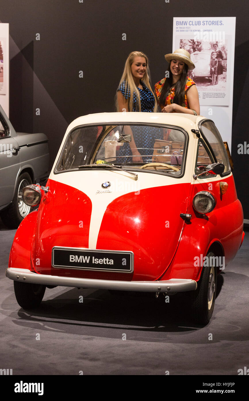 Essen, Germany. 5th Apr, 2017. BMW Isetta. Press preview of the 29th Techno-Classica motor show in Essen, show for vintage, classic and prestige cars and motor sports. The motor show runs from 5 to 9 April 2017. Credit: OnTheRoad/Alamy Live News Stock Photo