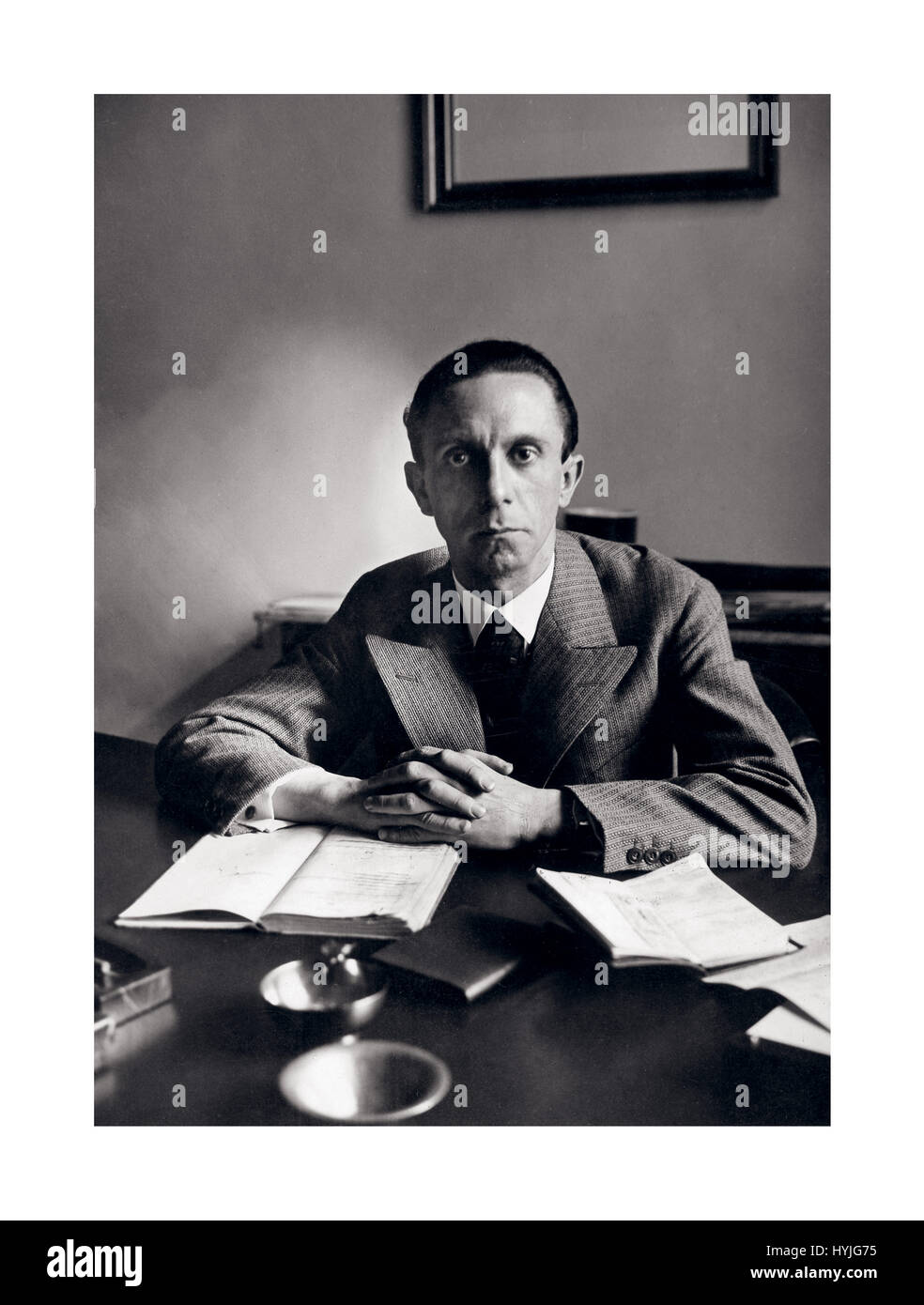 GOEBBELS 1930's portrait of Joseph Goebbels the German wartime Minister of Nazi Propaganda Stock Photo