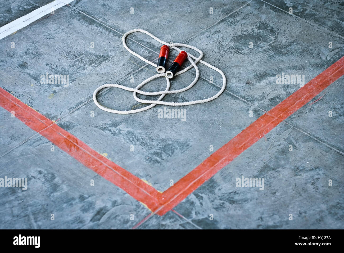 Skipping Rope On The Floor Stock Photo 137476174 Alamy