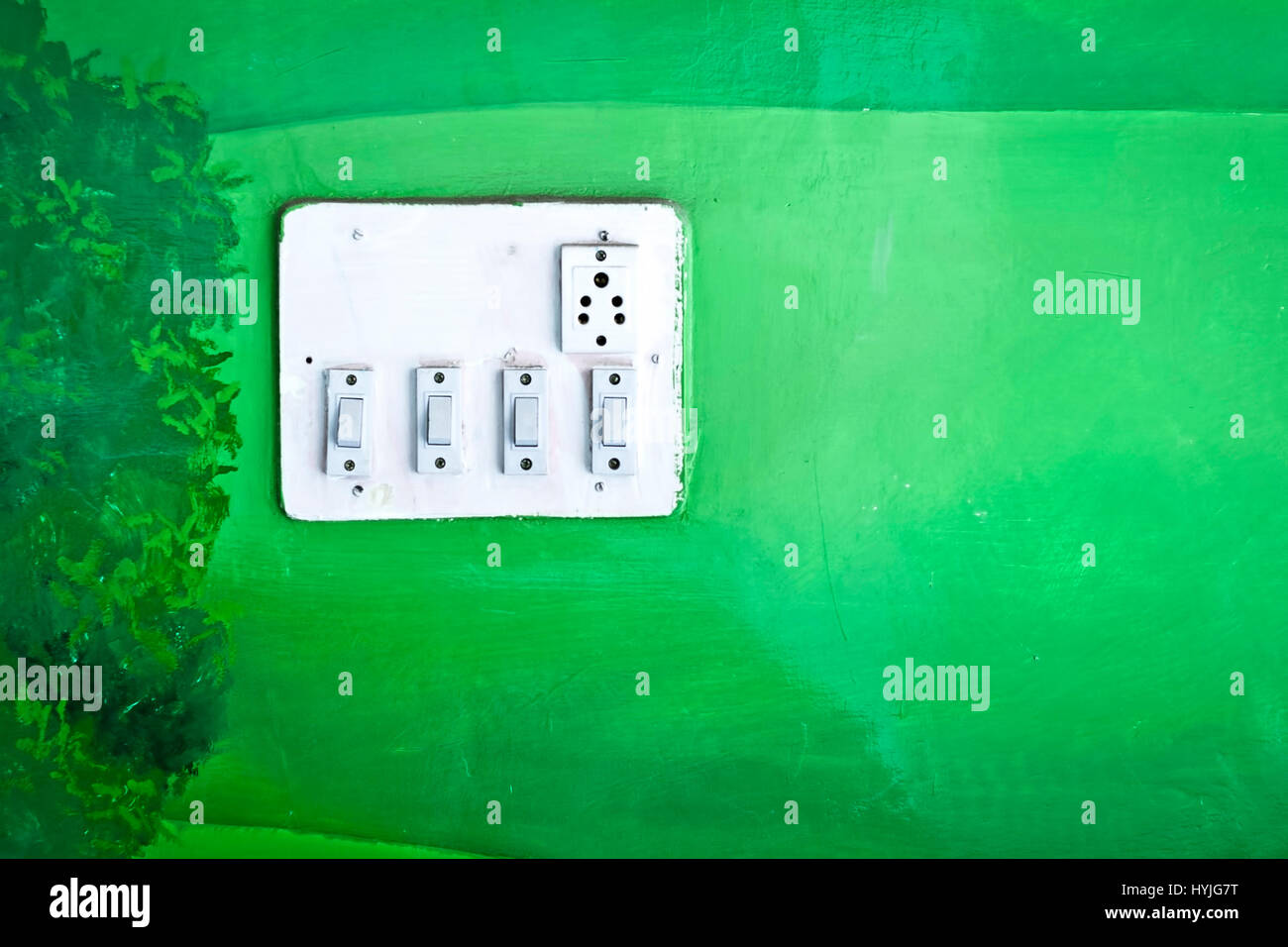 Switch board on the wall Stock Photo Alamy