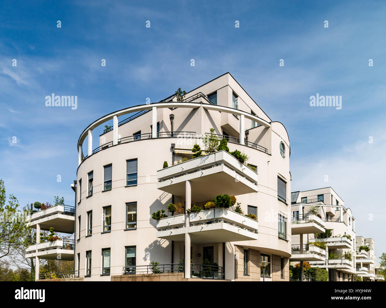 New modern apartment building in Strasbourg, France, springtime Stock Photo Alamy