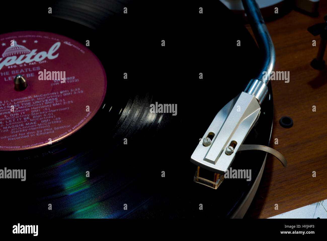old classic turntable playing record Stock Photo - Alamy