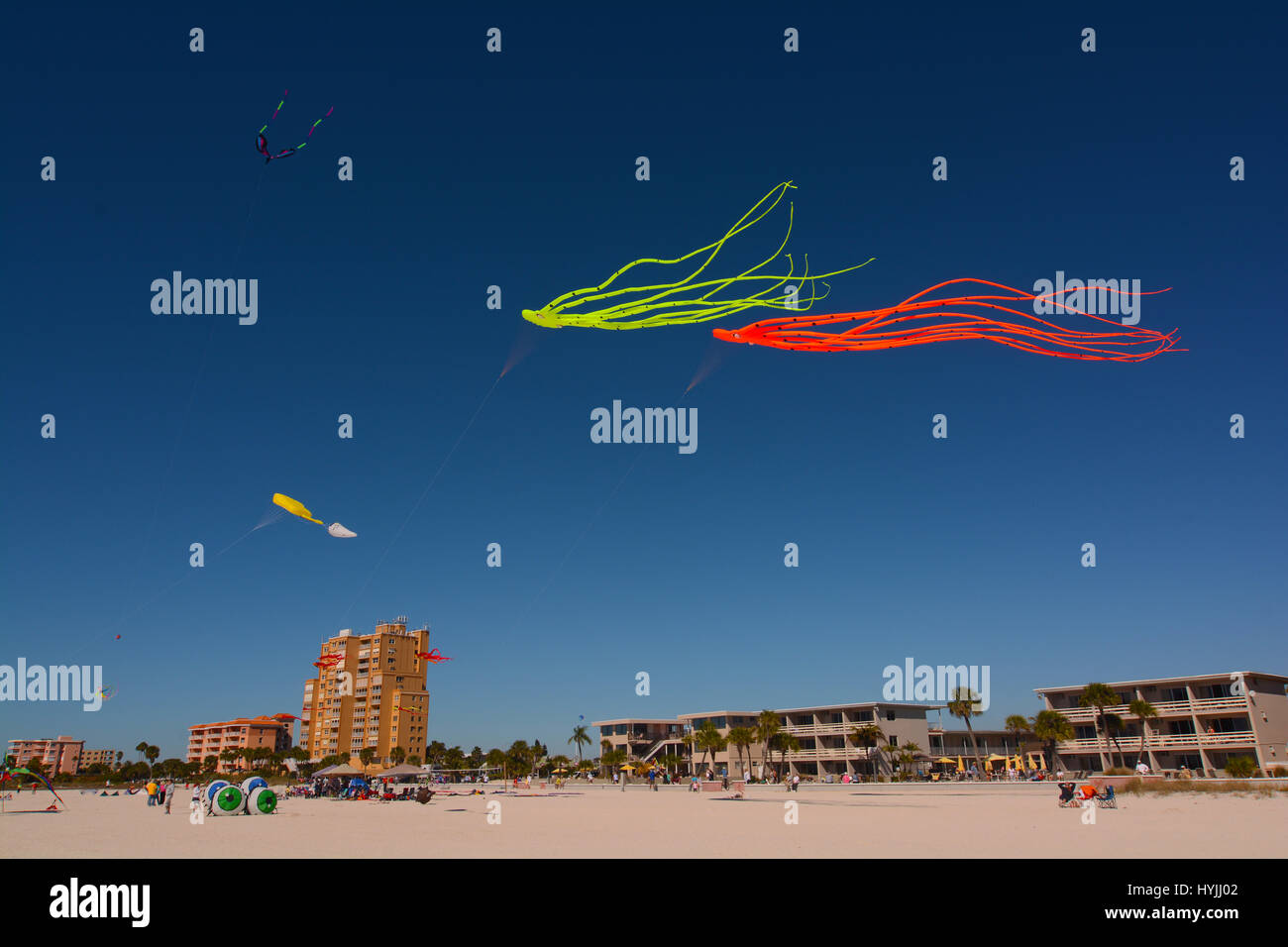 kites flying at the beach Stock Photo Alamy