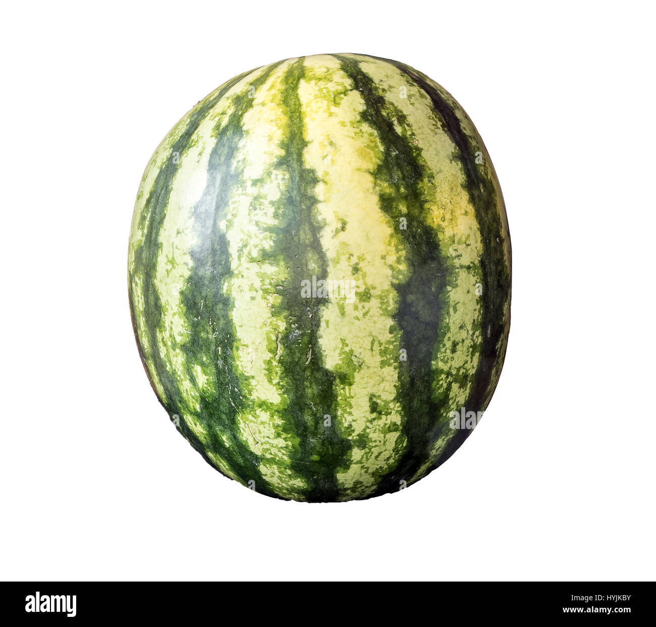 Whole watermelon isolated on white background Stock Photo