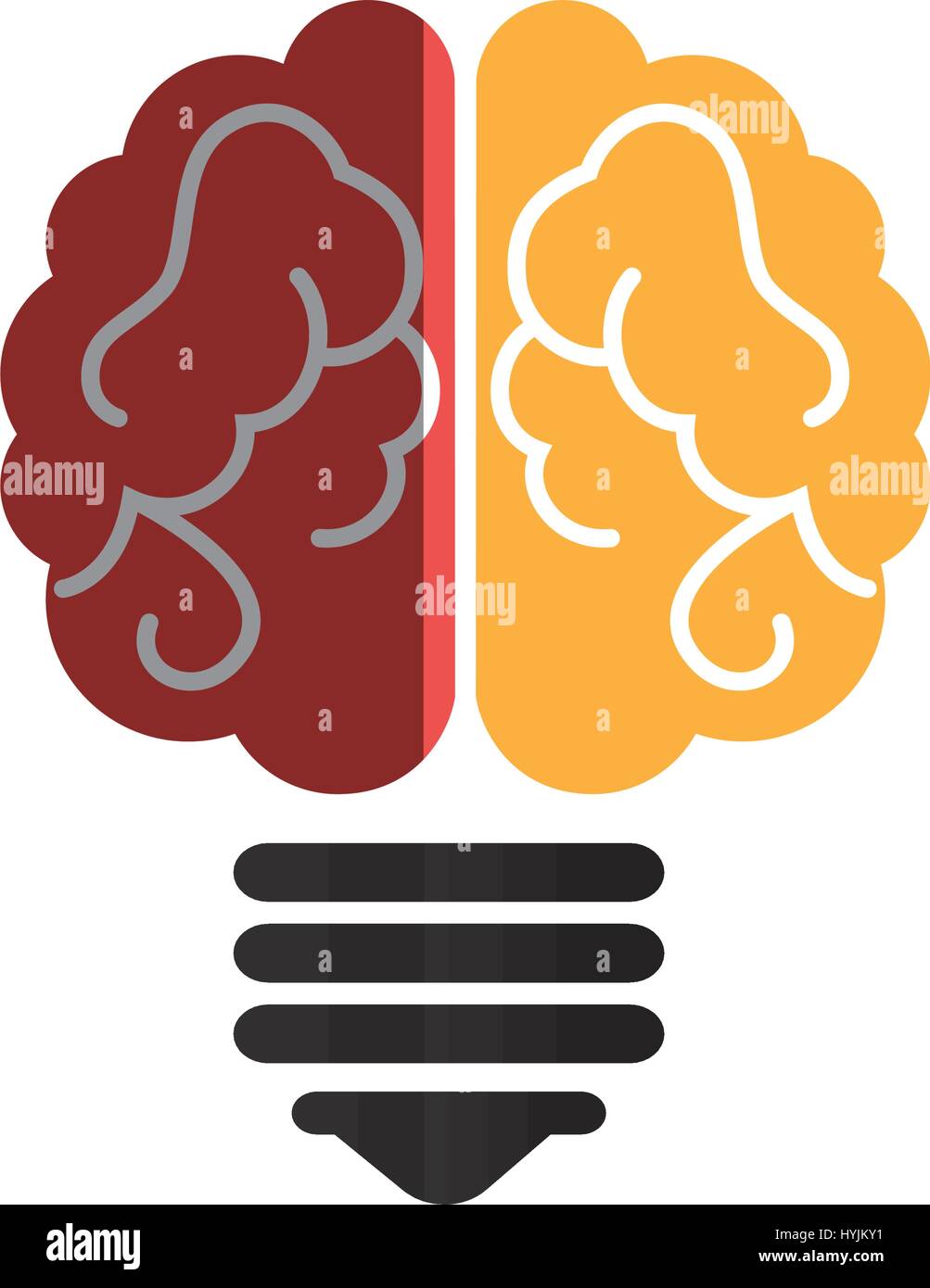 bulb light with brain vector illustration design Stock Vector Image ...