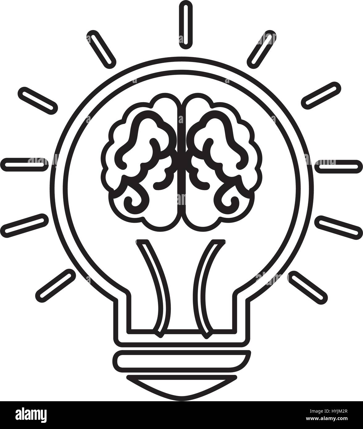 bulb light with brain vector illustration design Stock Vector Image