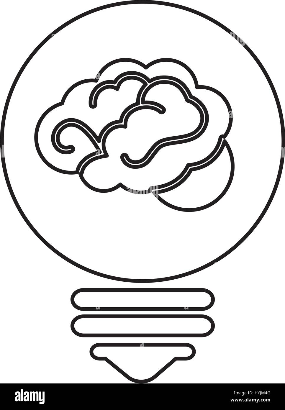 bulb light with brain vector illustration design Stock Vector Image